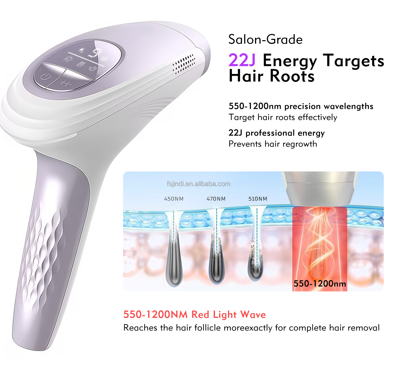 Handheld Gun Sapphire Ice Cooling IPL Laser Hair Removal Device Permanent Epilator For Body Face Bikini Area And Underarms