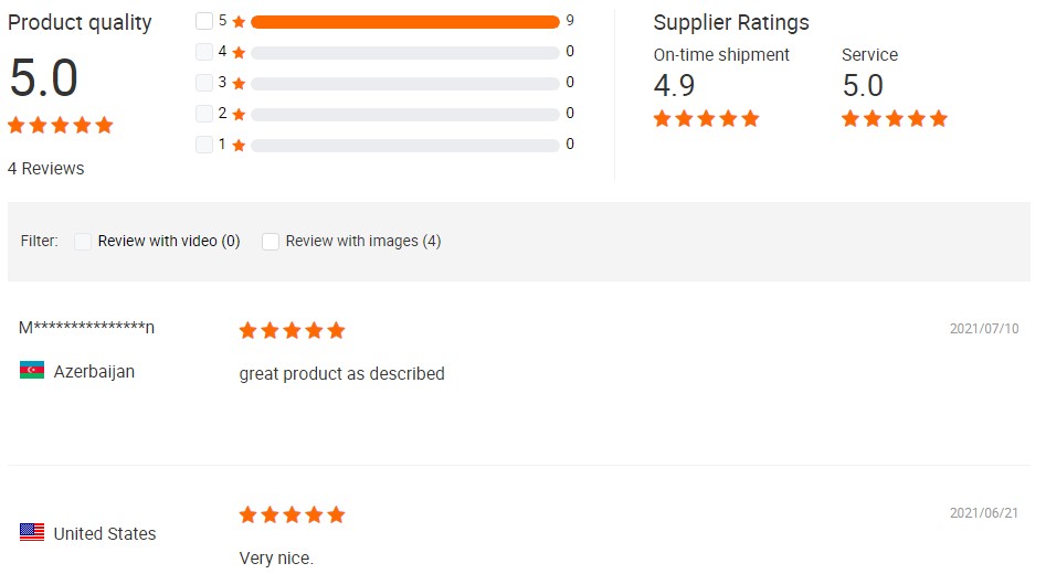 Customer review feedback 1