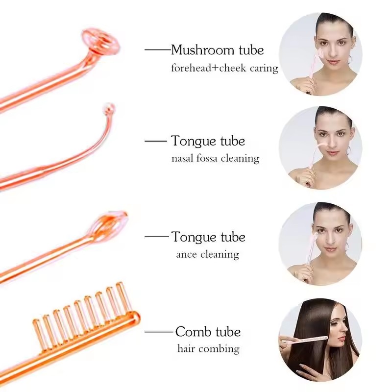 Portable High Frequency Facial Beauty Tool Handheld Skin Care Wand for Acne Treatment Targeted on Head Area