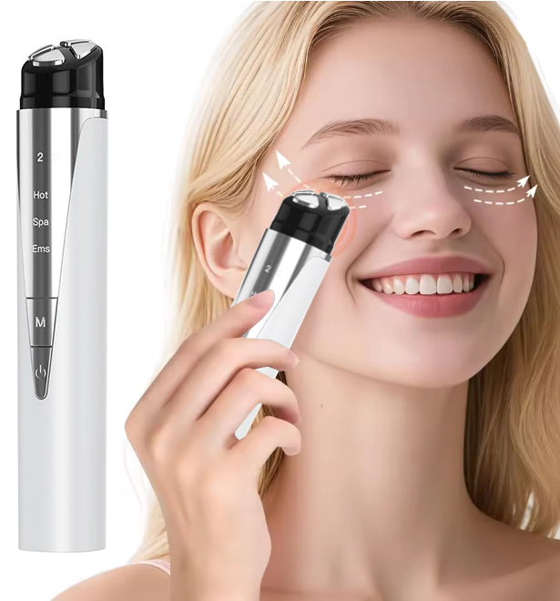 Cross-Border New Product Heated Eye Beauty Instrument Vibration Eye Massage Pen for Dark Circles &amp; Wrinkles Removal