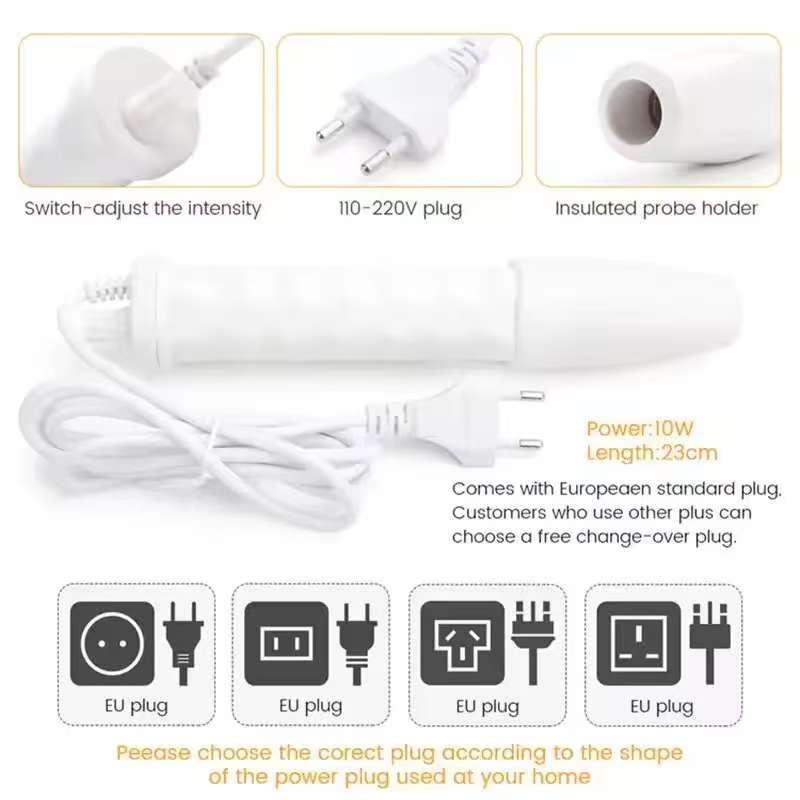 4 in 1 Handheld Portable High Frequency Facial Therapy Wand Acne Treatment Facial Device