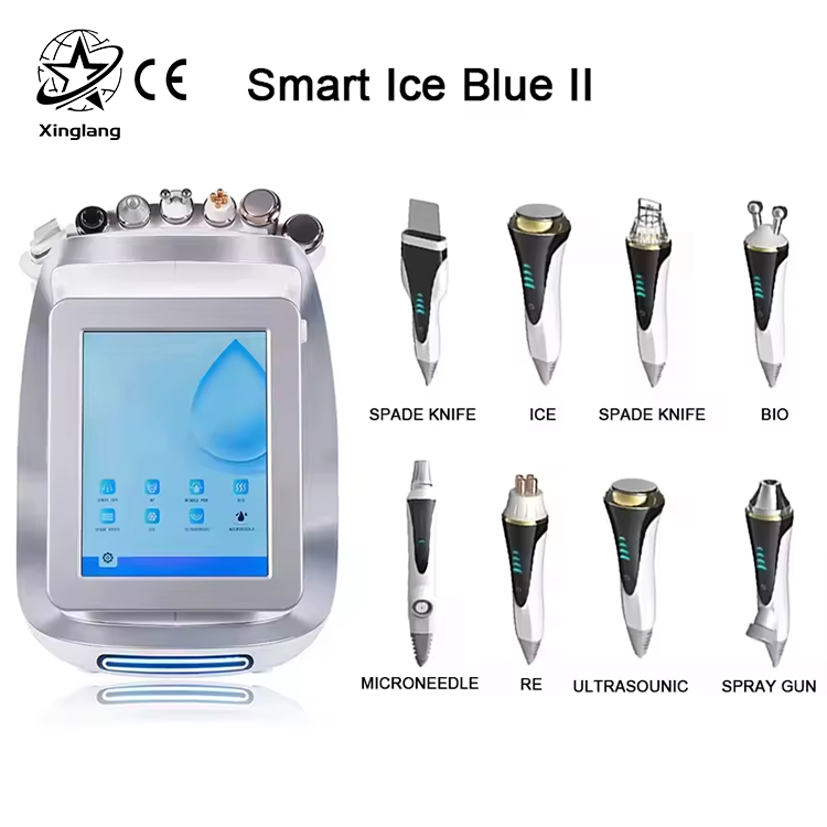 ABS Desktop Diamond Dermabrasion Machine Smart Ice Blue II Water Hydra Oxygen Skin Analysis Easy Portability