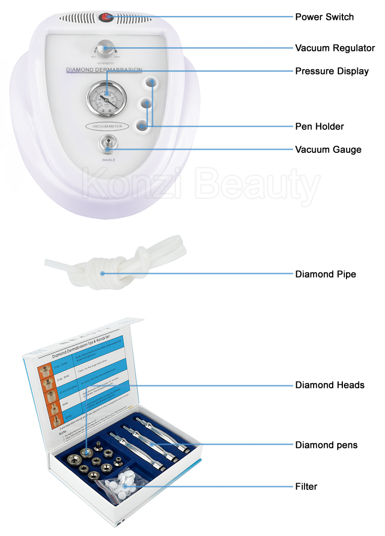 Home Use Strong Vacuum Suction Microdermabrasion Machine Diamond Dermabrasion Face Clean