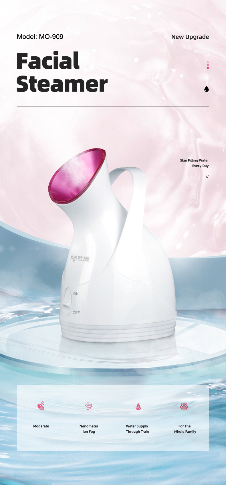 Moehair Professional Face Steamer Deep Moisturizing Face Steamer Face Steamer Facial
