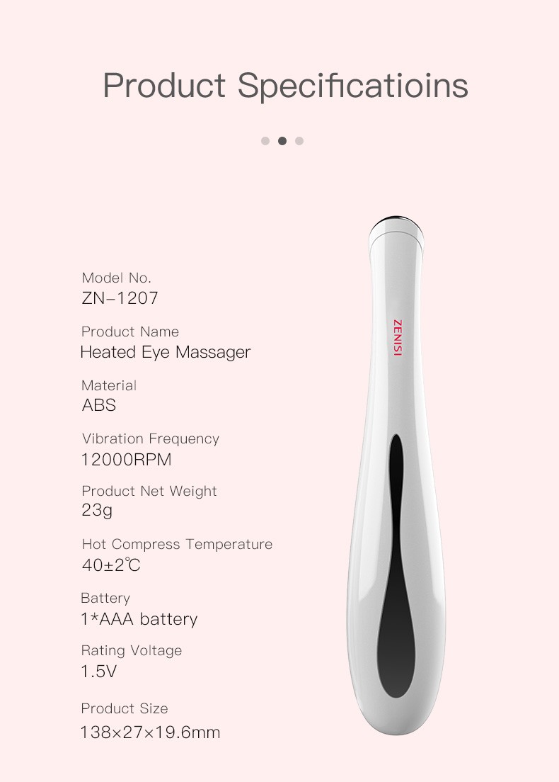 Vibrating Heating LED Light Eye Massager Anti-Puffiness Wrinkle Remover Skin Tightening Handheld Beauty Device For Home/Office