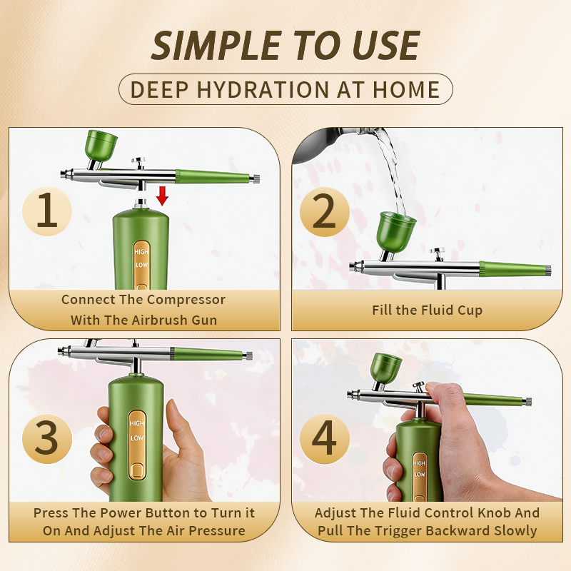 High-Pressure Nano Hydrating Facial Moisturizing Beauty Device Set Hot-Selling Handheld Oxygen Injector Facial Steamer For Home
