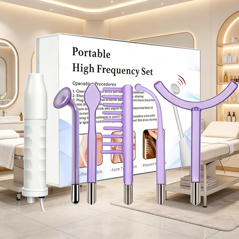 7 in 1 High Frequency Wand Facial Pore Cleaning Acne Treatment Anti Wrinkle Hair Care Handheld Beauty Device
