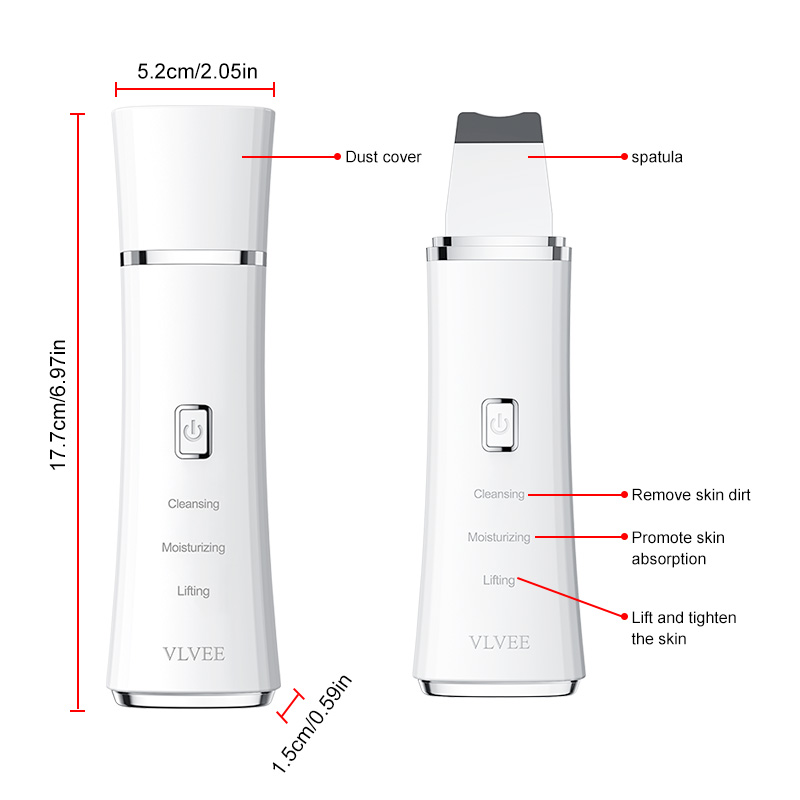Skin Scrubber For The Face Blackhead Remover With 3 Modes Facial Wash Spatula Skin Cleanser For Facial Cleansing Device