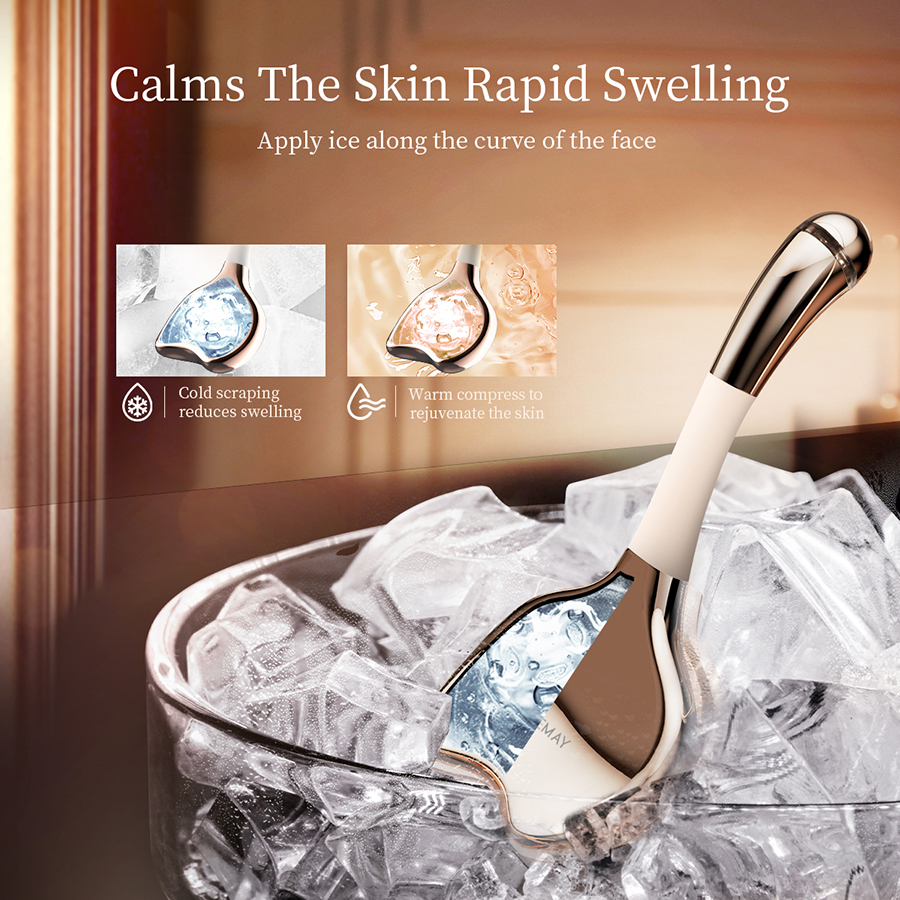 3 In 1 Cooling Facial Roller Massager Microcurrent Cryo Sticks Stainless Steel Gua Sha Face Massager Ice Globes