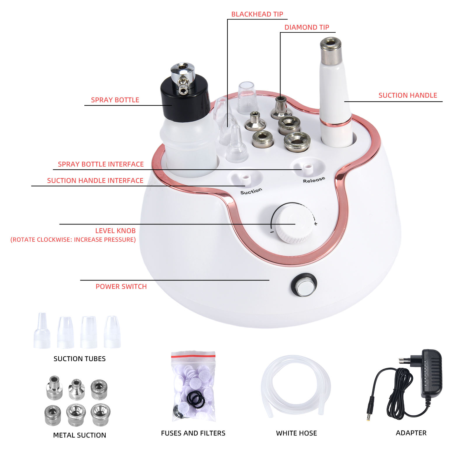 Professional Diamond Microdermabrasion Machine for Face &amp; Body Skin Rejuvenation Acne Scar Removal Blackhead Cleaning