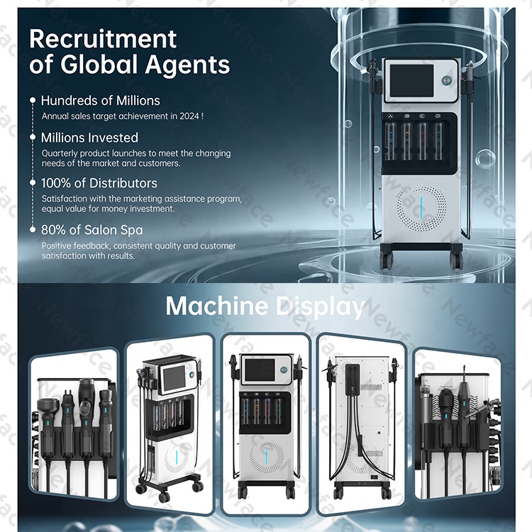 NewFace 2025 Hot Sale Facial Beauty Machine Meso Therapy Diamond Microdermabrasion Facial Spa 10 in 1 Hydra Dermabrasion Machine