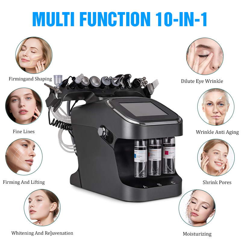 Microdermabrasion Aqua Peeling Machine Blackhead Removal Oxygen Jet Oxygen Facial Dermabrasion Deep Cleaning H2o2 Machine