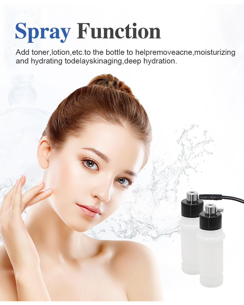 Diamond Microdermabrasion Machine Blackhead Remover and Skin Rejuvenation Facial Cleansing with Vacuum Tips Black