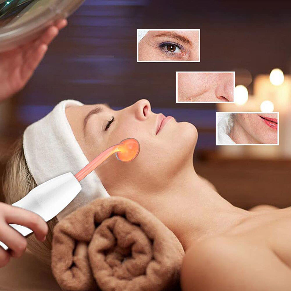 Portable High Frequency Skin Therapy Wand Machine for Acne Treatment Skin Tighten Wrinkle Reduction