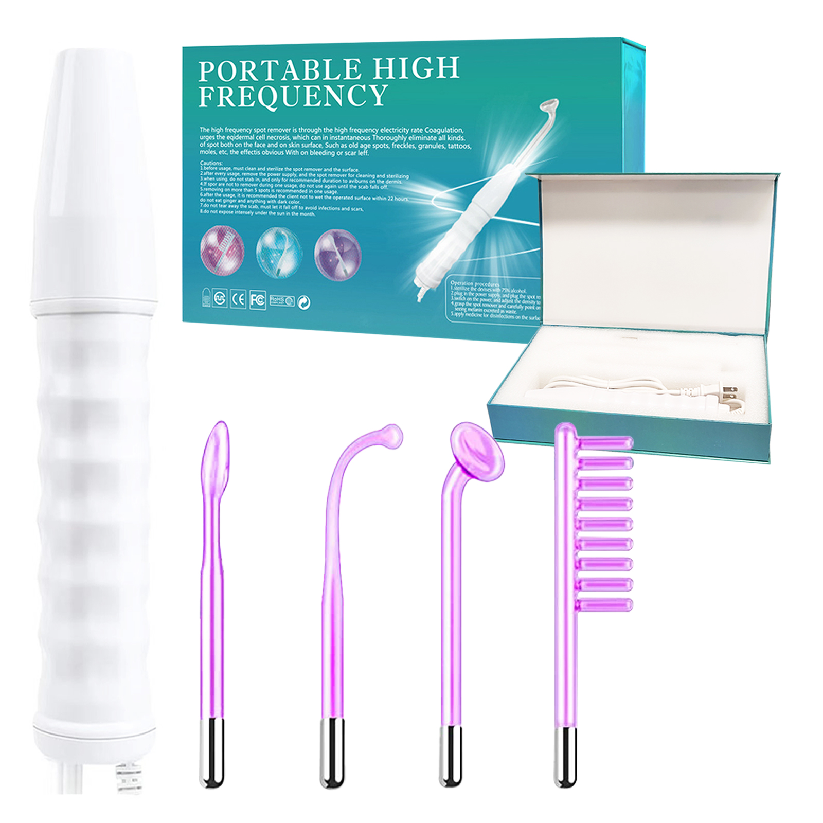 Darsonvals High Frequency Facial Machine Portable Comb Therapy Wand Face Care Acne Treatment Beauty Equipm
