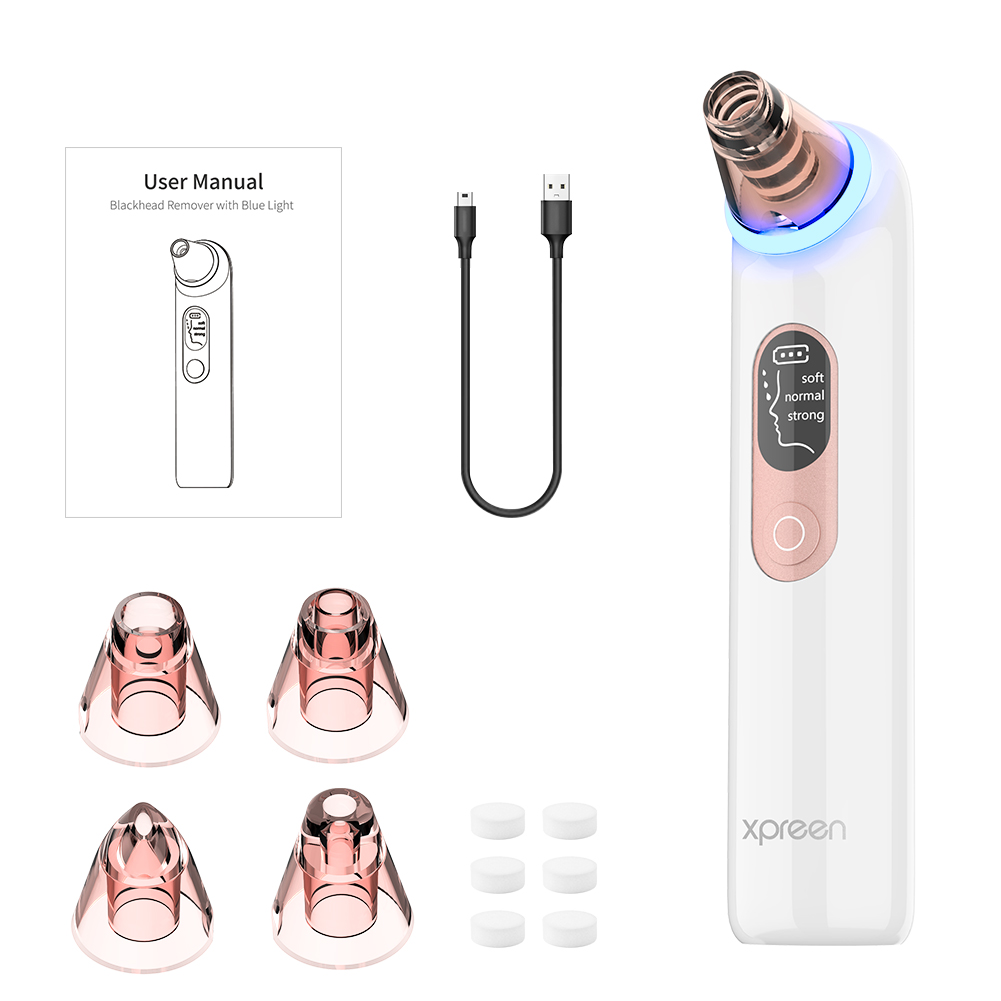 Electric Small Bubble Blackhead Suctioner Vacuum USB Rechargeable Hydro Dermabrasion Facial Water Cycle Blackhead Extractor Tool