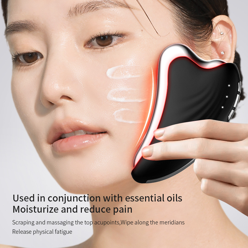 Skin Care 3 Color Face Neck Lifting Hot Cold Beauty Device Galvanic High Frequency Gua Sha Facial Massager