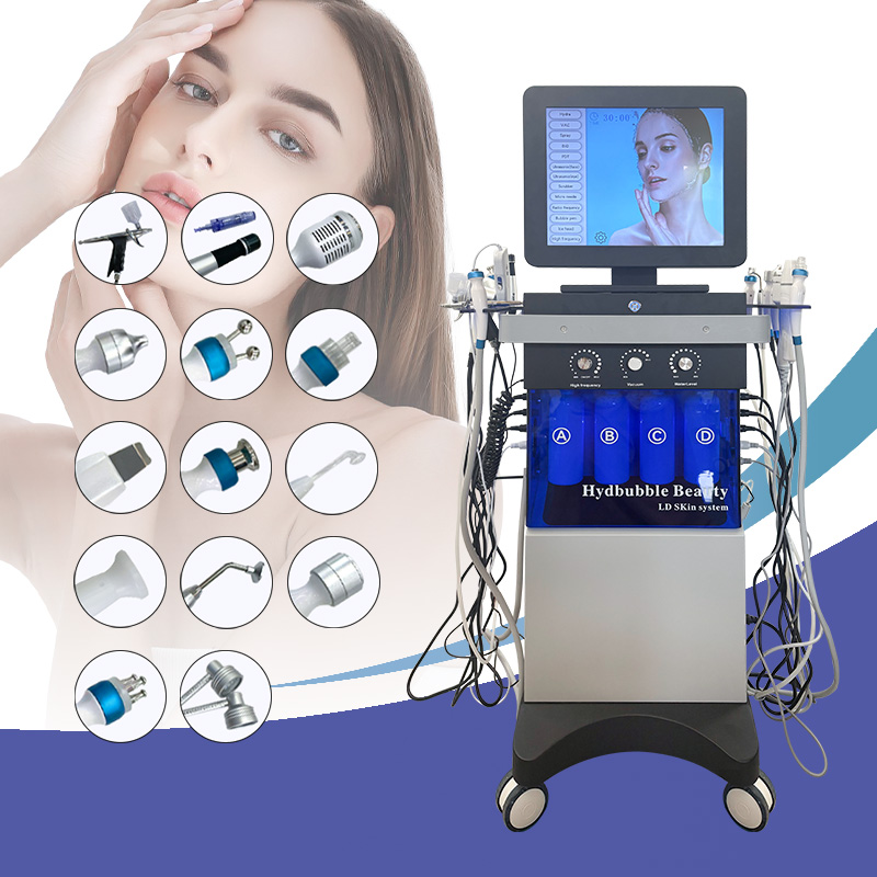 14 In 1 Oxygen Jet Diamond Peeling Deep Cleaning Facial Machine Water Facial Micro Dermabrasion Hydrodermabrasion Facial Machine