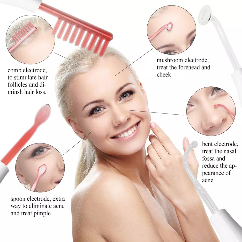 Professional Portable Handheld Acne Treatment Facial Lift Skin Tightening High Frequency Skin Therapy Machine Skin Therapy Wand