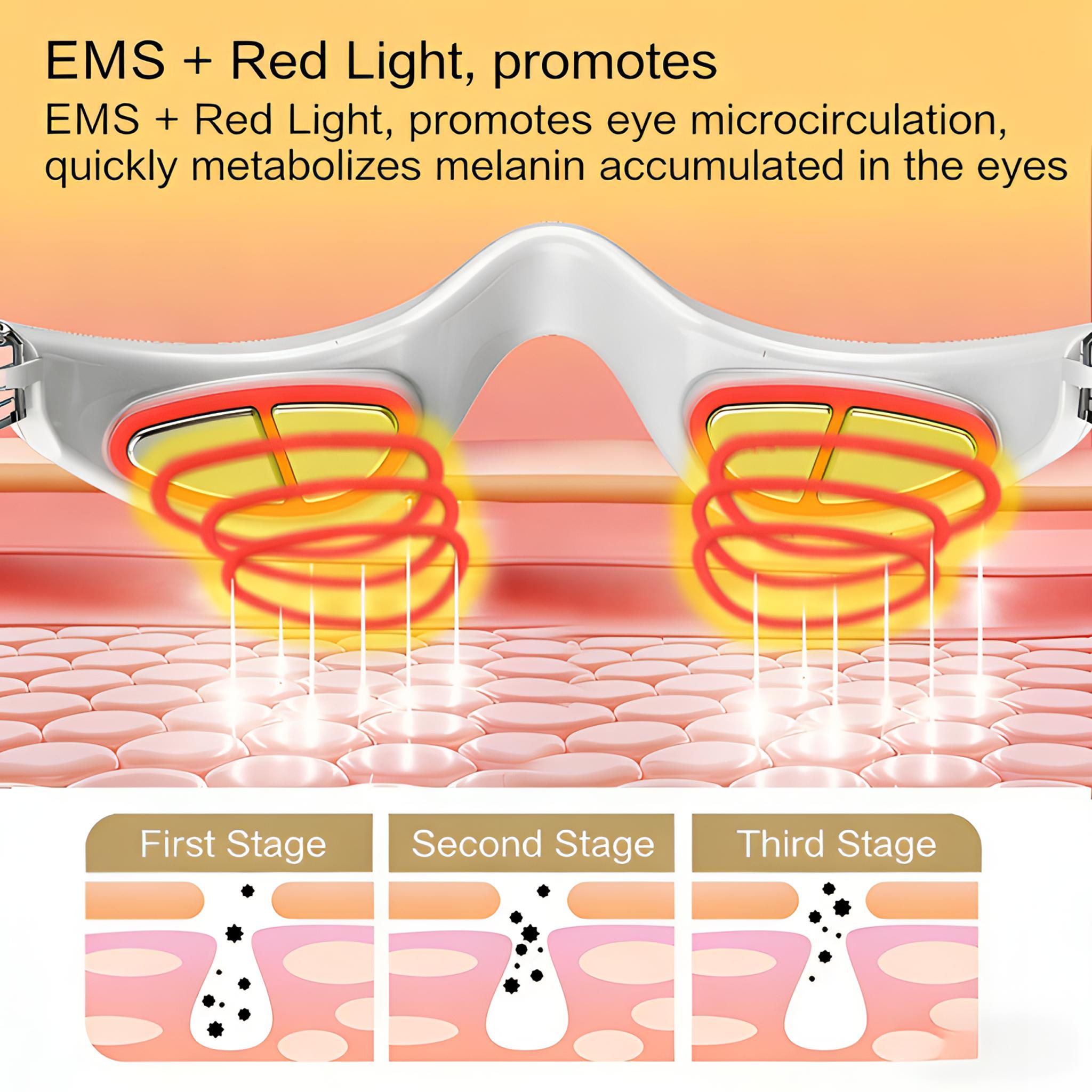 Electric Eye Massager Glasses EMS Technology Under Eye Massager Rechargeable Eye Mask Removing Dark Circles Smoothing Wrinkled