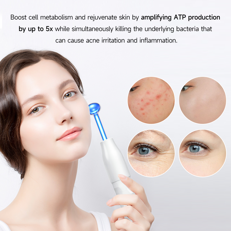 Hot Sale 6 In 1 Portable Nuderma Clinical High-frequency Skin Therapy Wand Argon Hands Neck Face Massager, Face Sculpting Tool