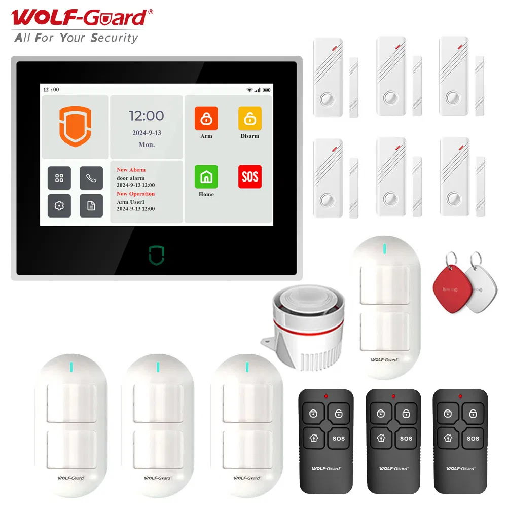 Wolf-Guard 7 Inch Smart Security WiFi + 4G Anti-Theft Home Security Alarm System