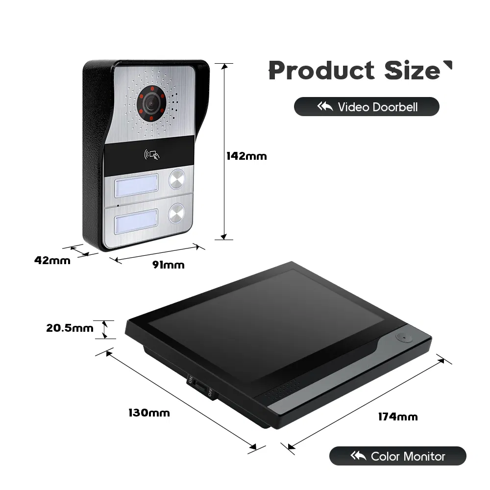 2 Wire Smart Bus Entry System with 2 Apartment Multi-Family