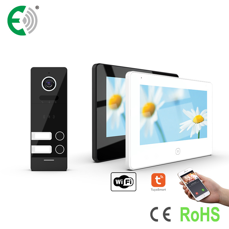 7"UTP/IP WiFi Touch Screen Intercom System for 2 Families Video Doorphone
