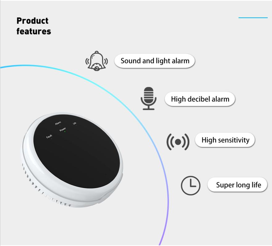 Tuya Wireless Gas Leak Detector Alarm System Smart Home Security