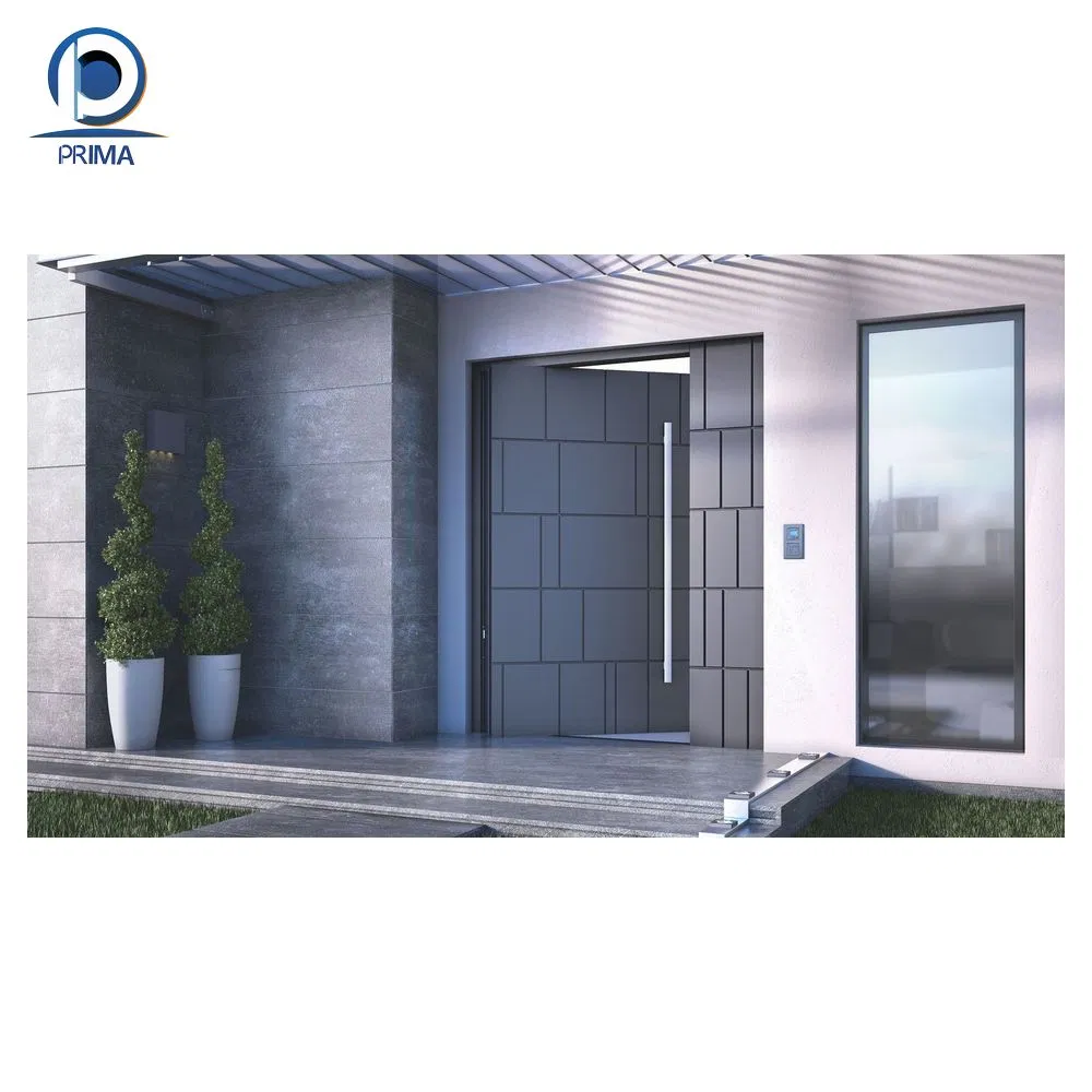 Modern Luxury Design Wooden Slat Hidden Entrance Pivot Entry Door for Villas
