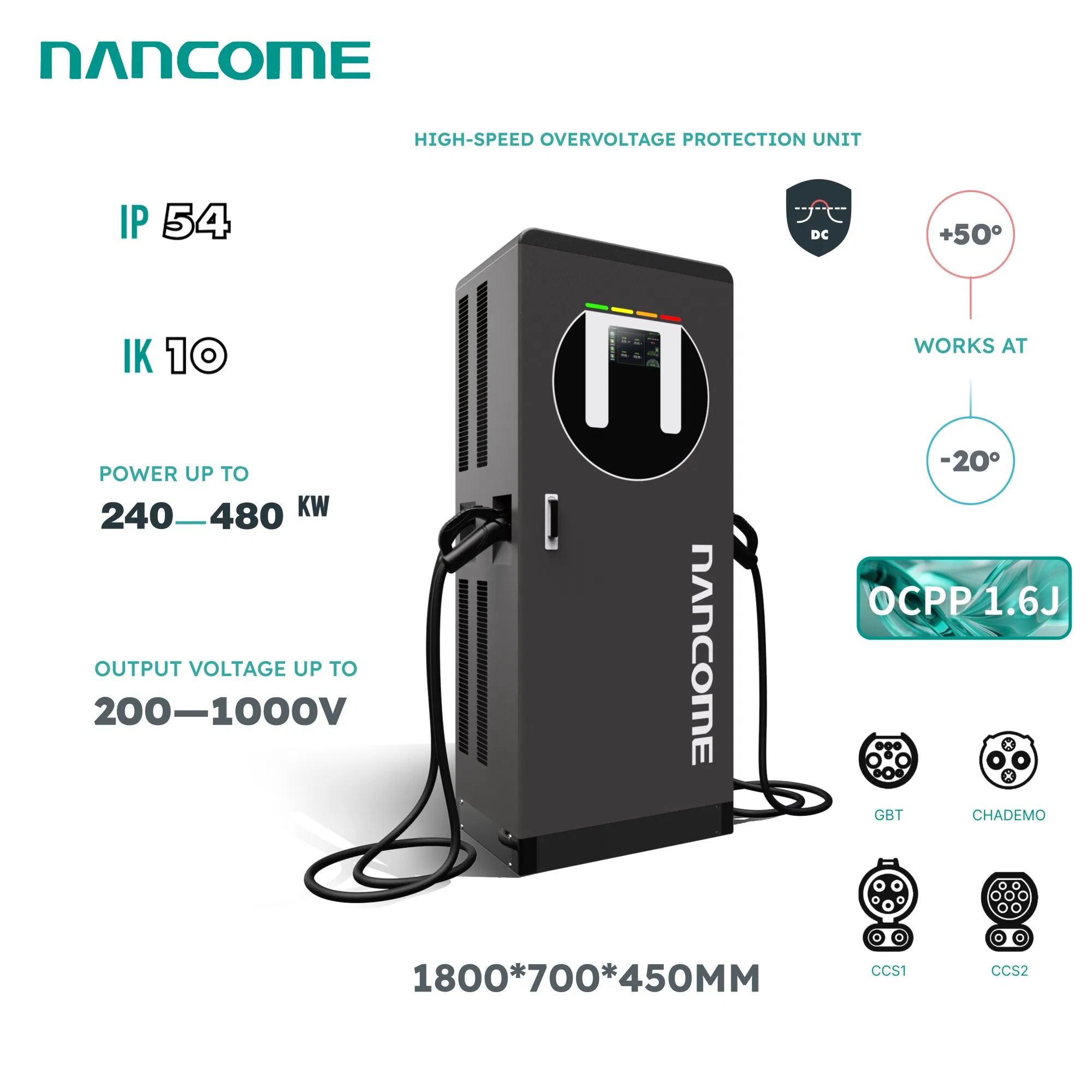 Nancome Smart High Power Charging Station for Bus Depot Charging with 480kw