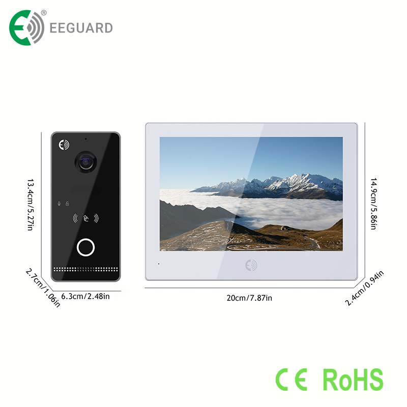 TCP/IP 8'' Home Security Poe Video Doorphone Tuya Touch Screen Intercom System