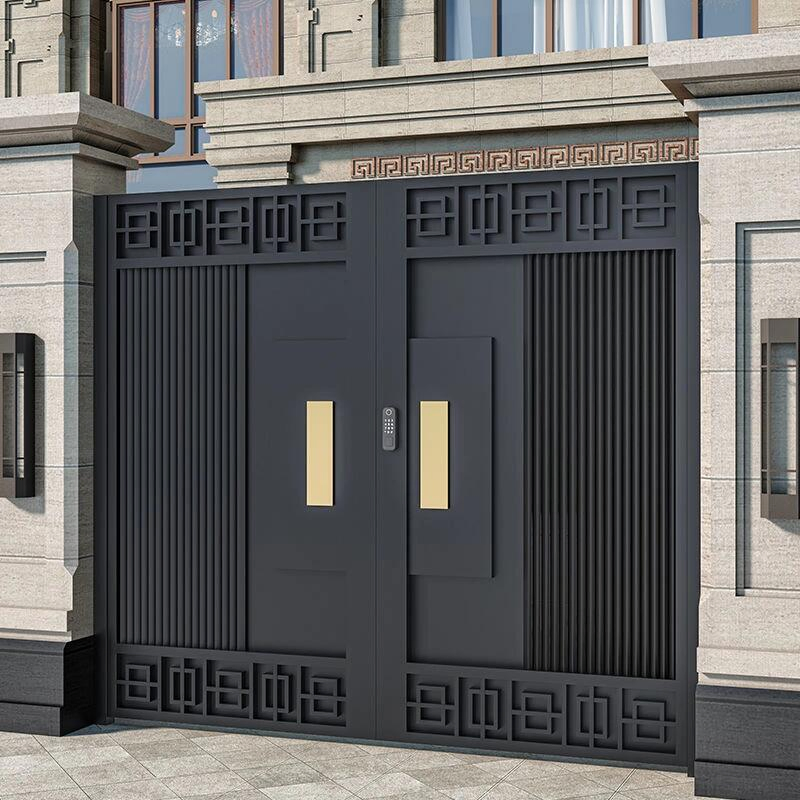 Hot Sale Main Gate Entrance Doors Aluminum Wooden Security Exterior Front Entry Modern Pivot Door for Houses