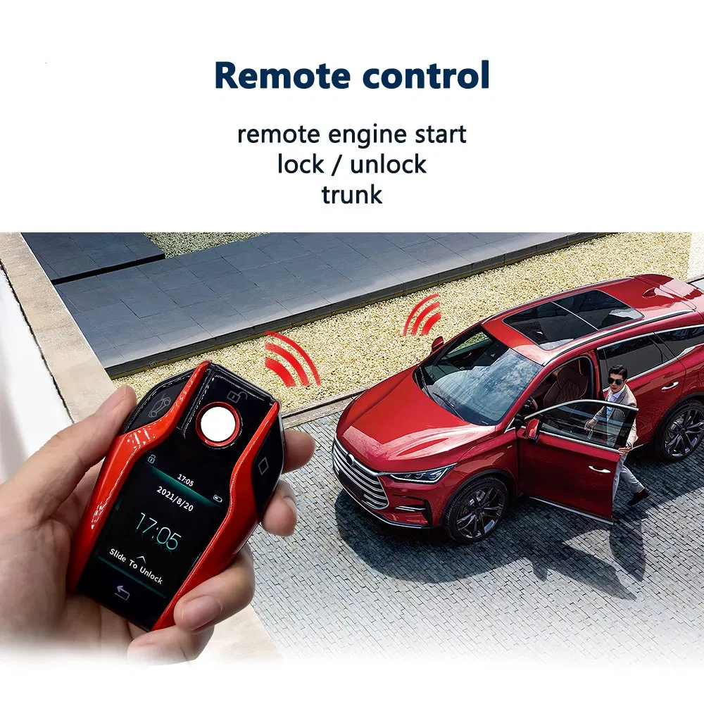 Anti-Robbing Remote Engine Start Stop Push Button Keyless Entry Security Car Alarm System with LCD Key