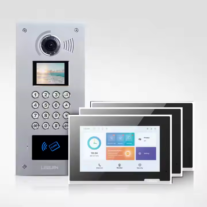 Leelen 7 Inch WiFi Tuya Smart APP Remote Video Doorbell Security Access Control Kit M10&V50 Video Door Phone IP Intercom System