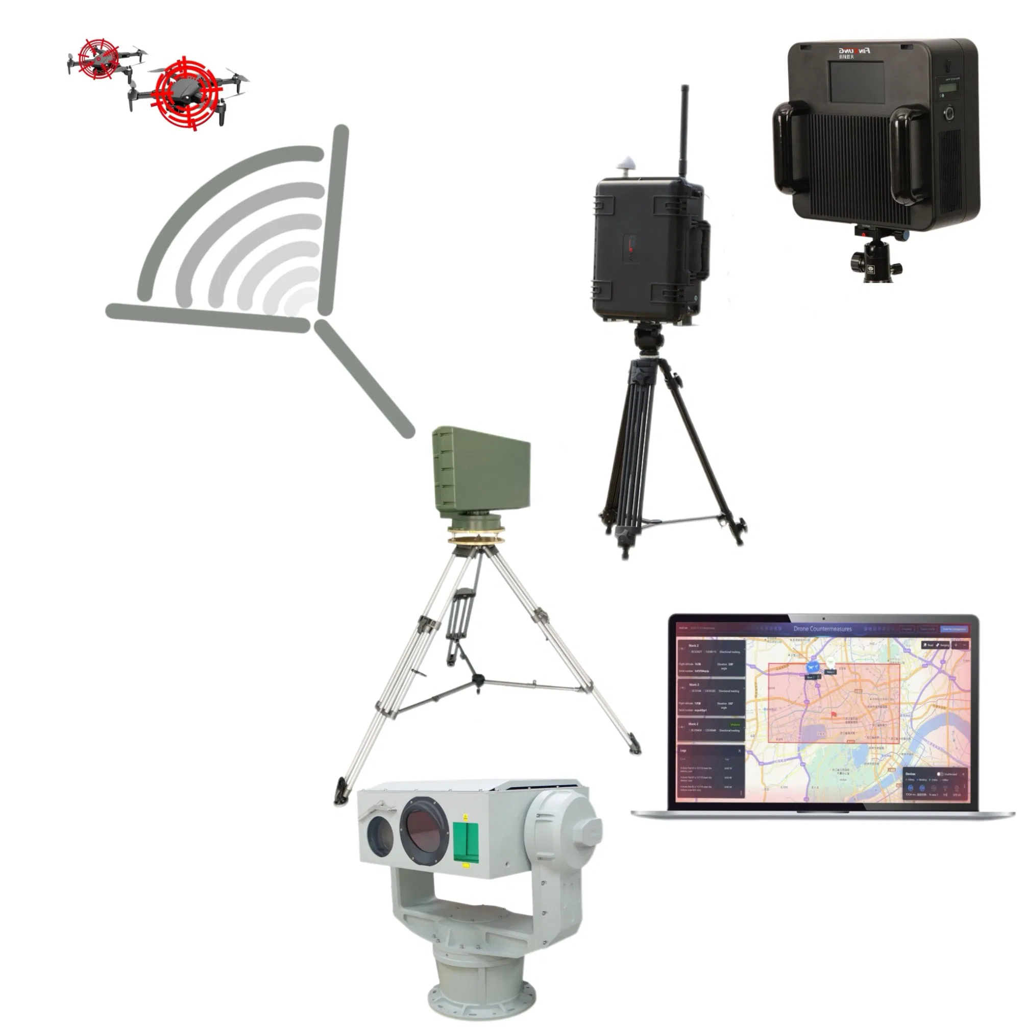 Drone Defense Anti Drone System Integrated with Radar Photoelectric Tracking System Drone Frequency Detector