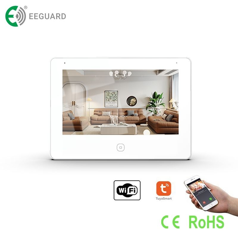 TCP/IP 7 Inch Intercom Phone Touch Screen Tuya Smart Video Intercom System