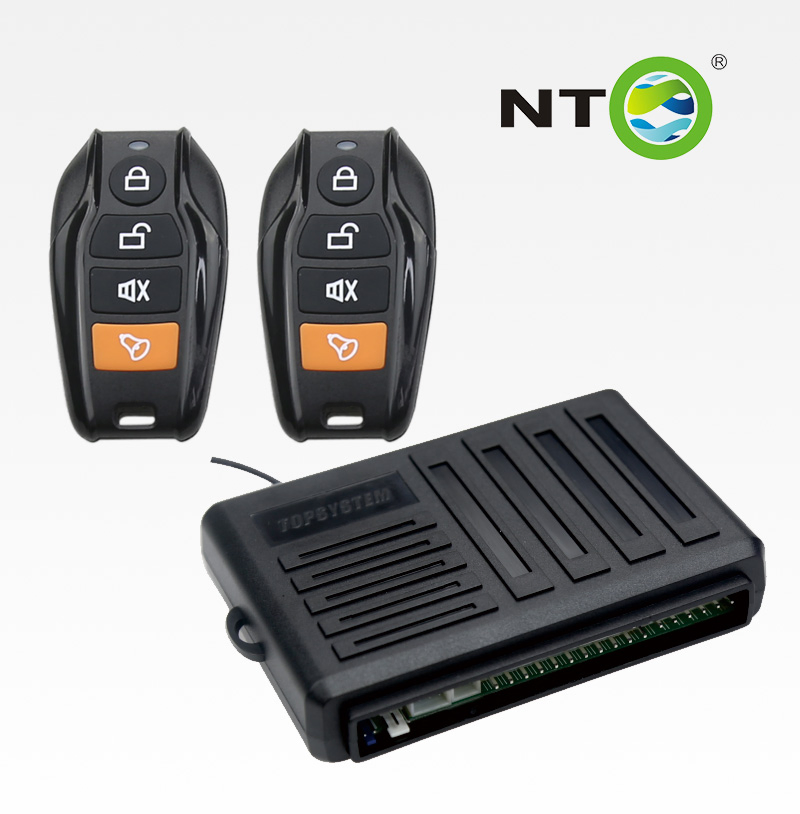 Nto 1-Way Car Alarm System with 2 Remotes &amp; Keyless Entry Universal Door Lock Actuator 2 Wire