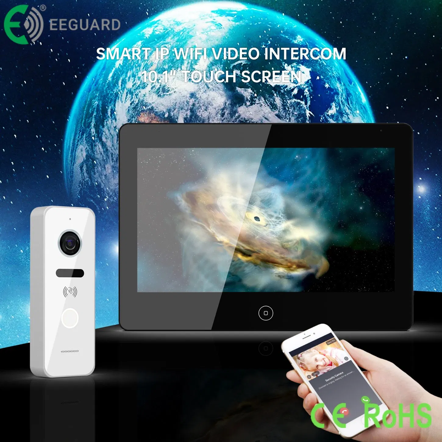 TCP/IP 10.1" IP66 RFID Unlock Wi-Fi Tuya Smart Intercom System Video Doorphone