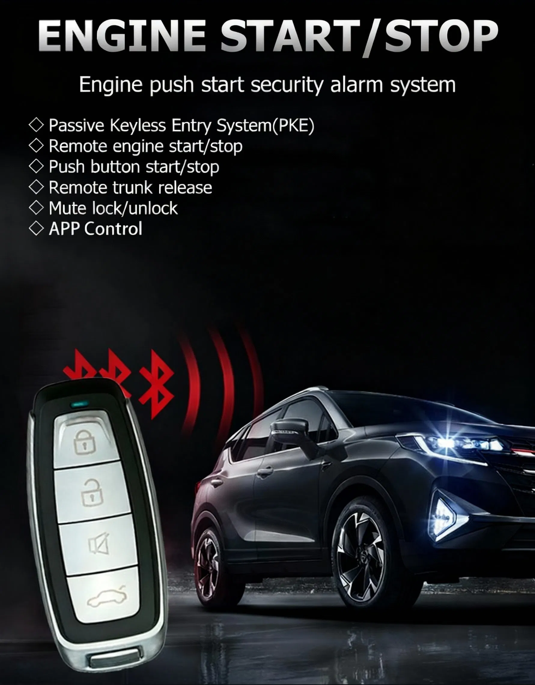 Nto Nts03-Pke Smart Car Alarm System with Central Lock Automation