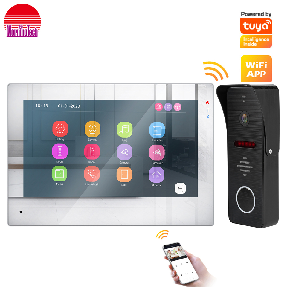 WiFi Intercom Doorbell Tuya Video Intercom System with Motion Detection Night Vision Remote Unlock