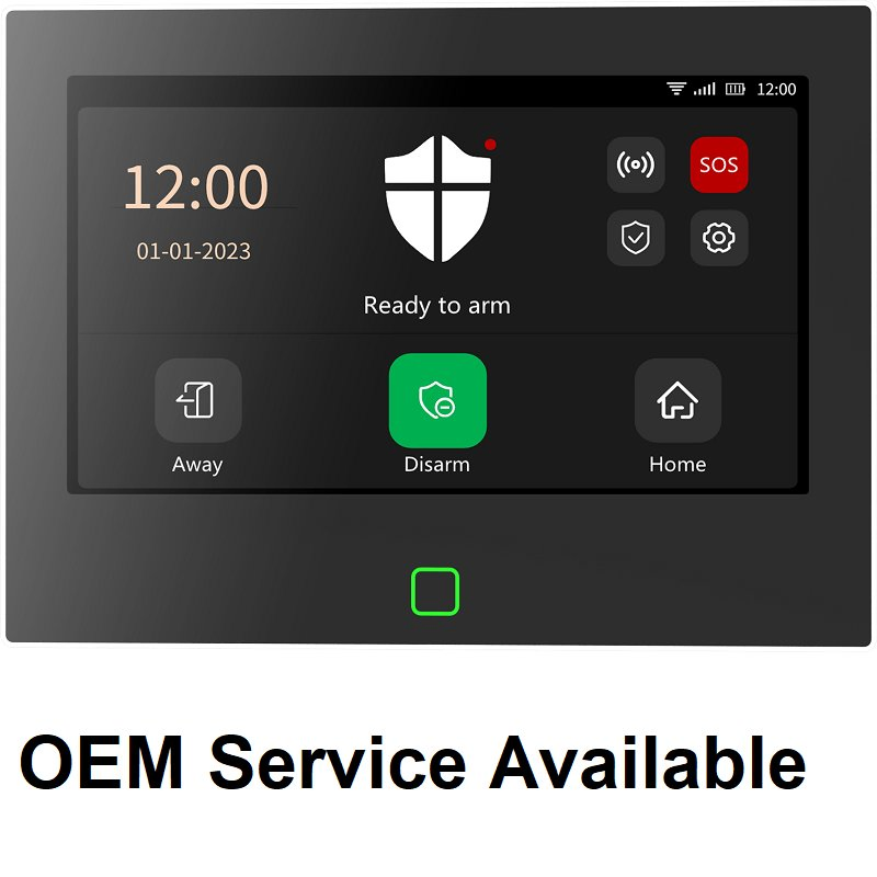 7" Touch Screen Tuya WiFi 4G Home Security Alarm System with Wired Wireless Smart Zones