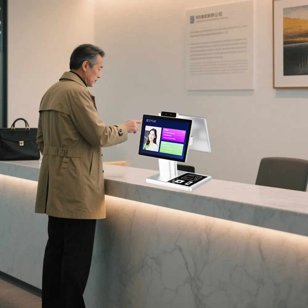 Secure Face Recognition Visitor Management System with Biometric Authentication for High-Security Facilities Visitor Check-in Machine