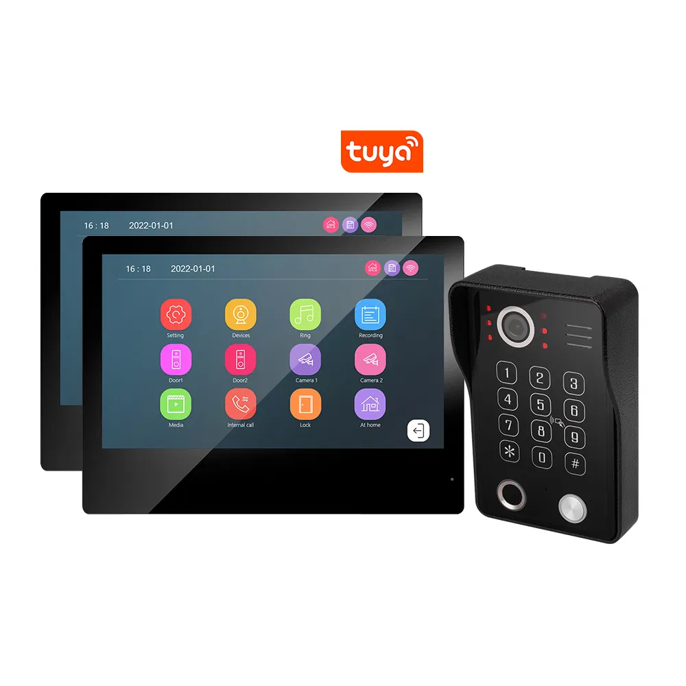 Waterproof Door Entry Intercom Access Door Entry System with Password RFID Card Swipe Unlock Fingerprint Unlock