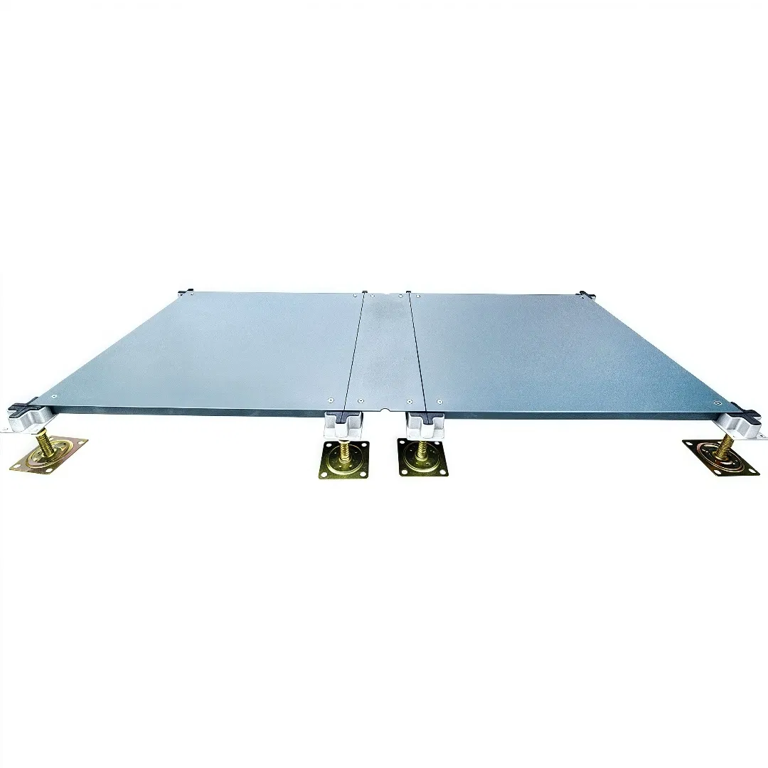 Channeled Steel Grid Raised Floor System with Network Infrastructure Support