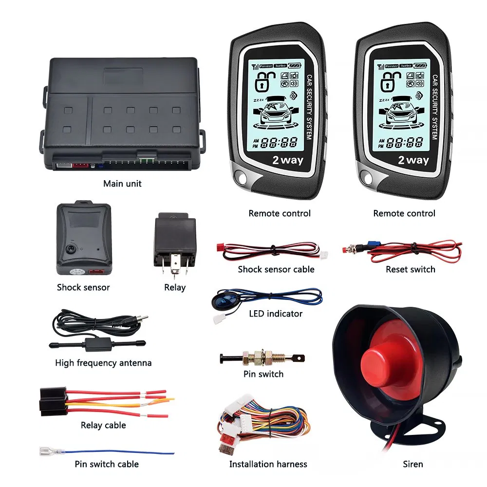 Hot Selling Product Start and Stop 2 Way Voice Car Alarm System Car Central Locking System Car-Safety