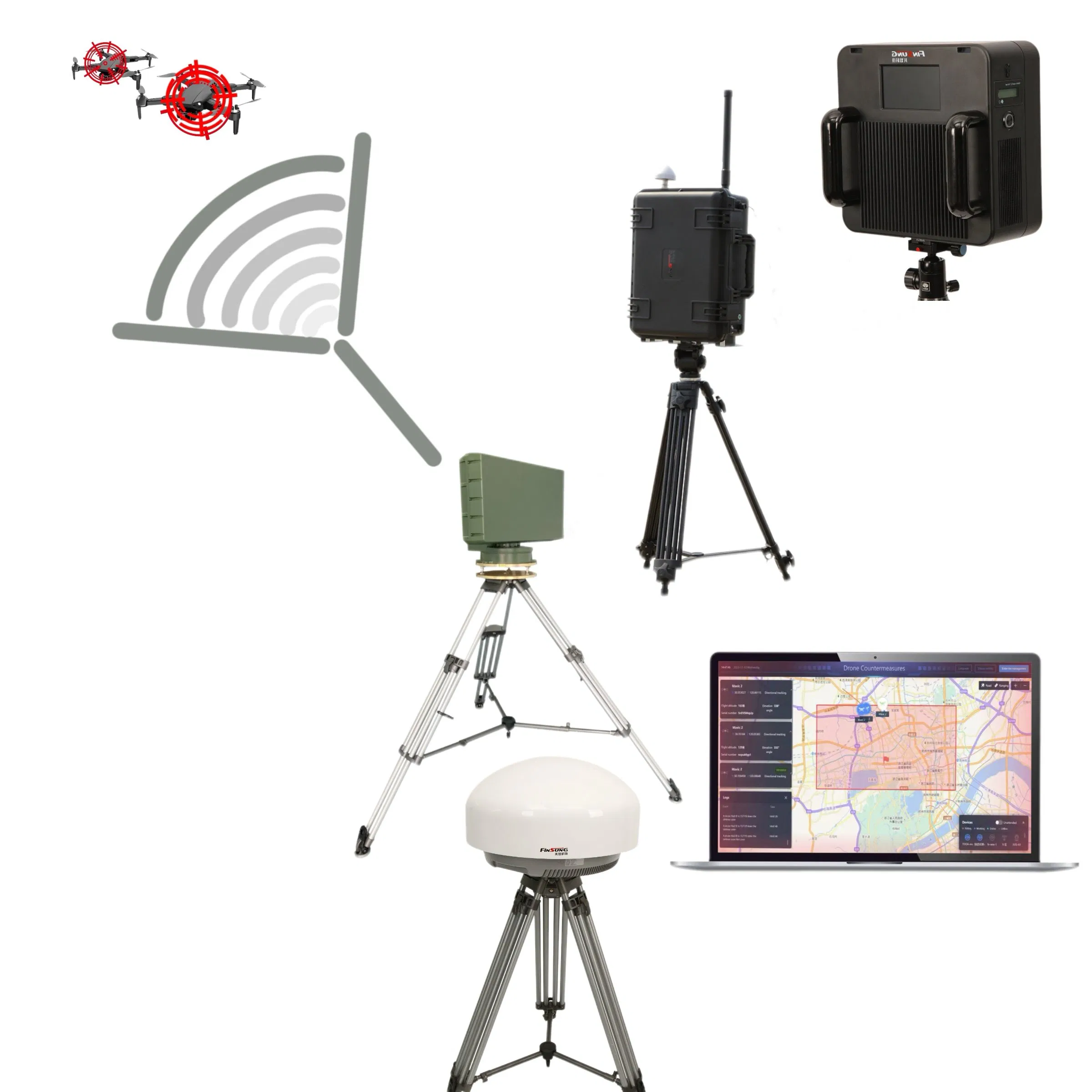 Drone Defense Anti Drone System Integrated with Radar Photoelectric Tracking System Drone Frequency Detector