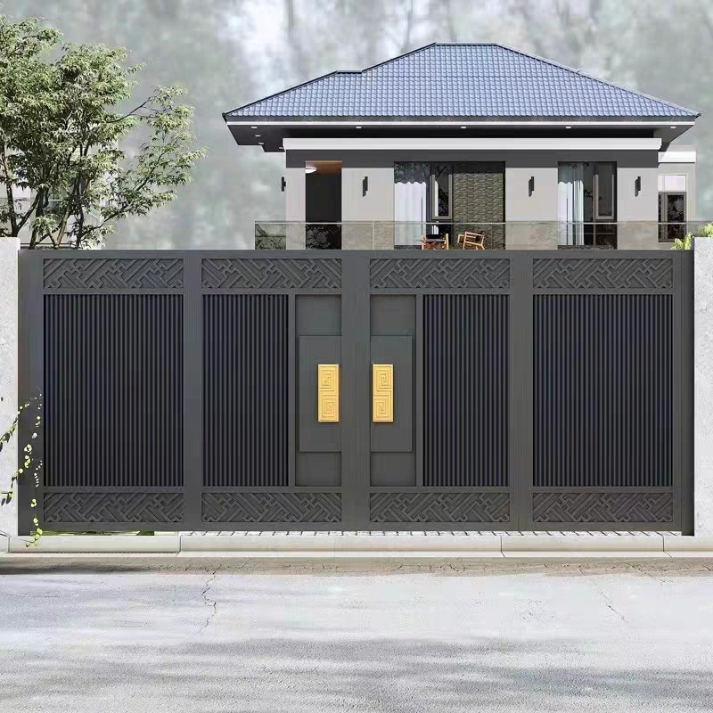 Hot Sale Main Gate Entrance Doors Aluminum Wooden Security Exterior Front Entry Modern Pivot Door for Houses