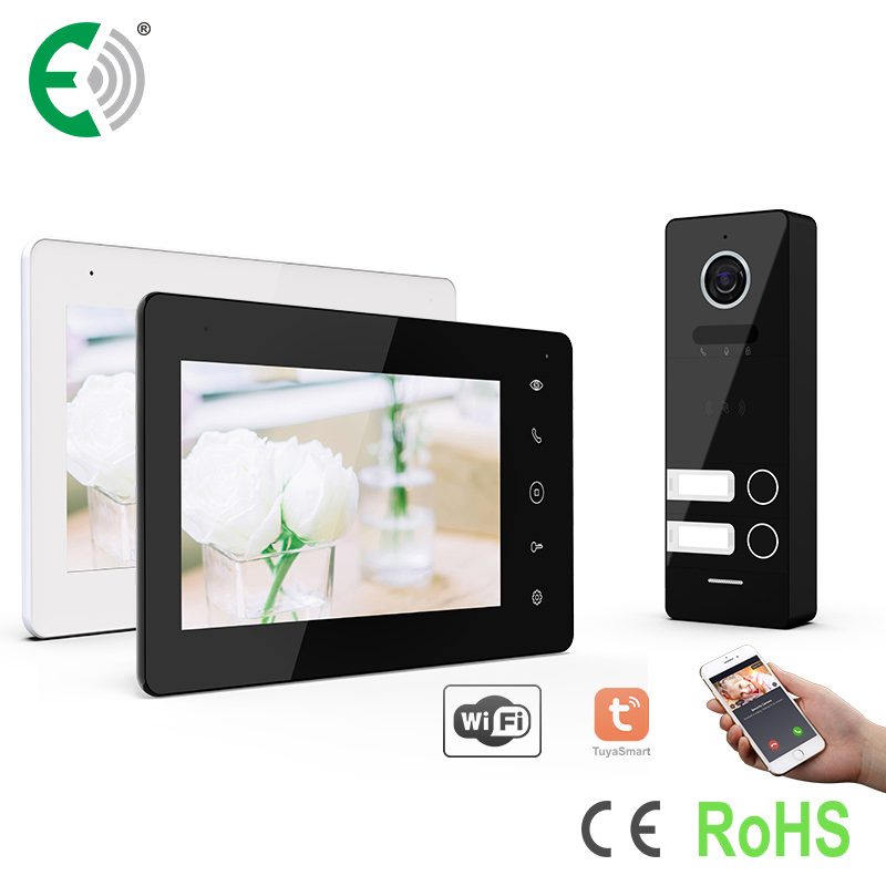UTP/IP 7" Digital Video Door Phone Intercom System 2 Families