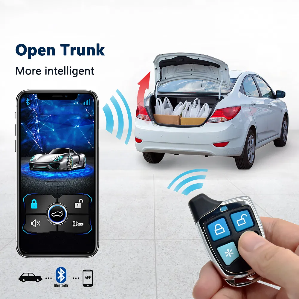 Bluetooth Car Alarm System with 433.92/370/315MHz Pke Automatically Unlock Lock Keyless Entry